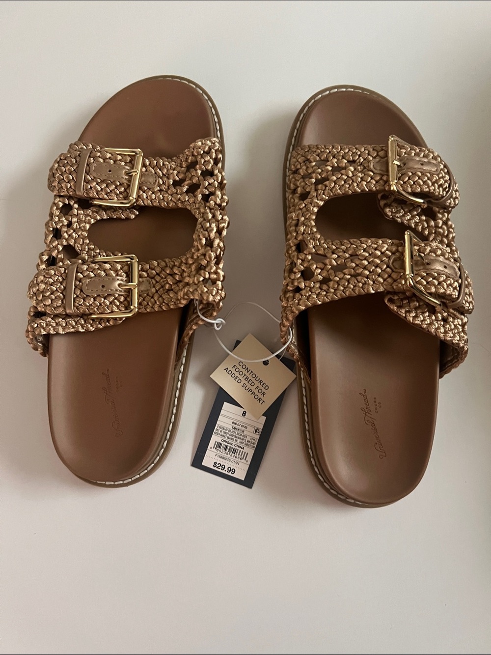 Target Crochet Double-Buckle Slide Sandals - Brown